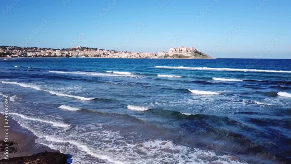 Aerial view. The sea of Corsica Island in France Aerial view. The sea of Corsica Island in France