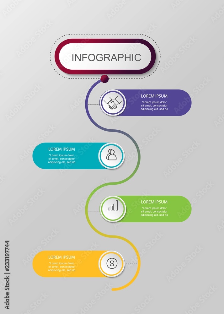 Presentation creative oval concept business data visualization for infographic. With 4 circle options. Vector illustration. Presentation creative oval concept business data visualization for infographic. With 4 circle options. Vector illustration.