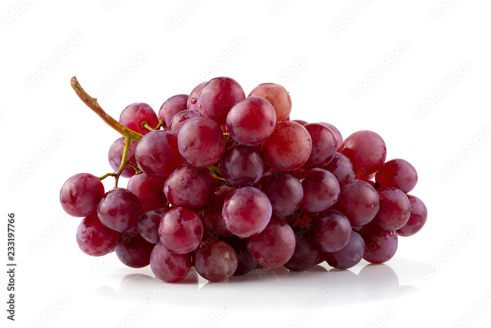 Red Grapes isolated on over white background Red Grapes isolated on over white background