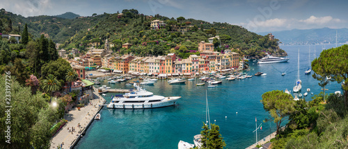 Photo The incredibly beautiful Italian coastal town of Portofino in panoramic view