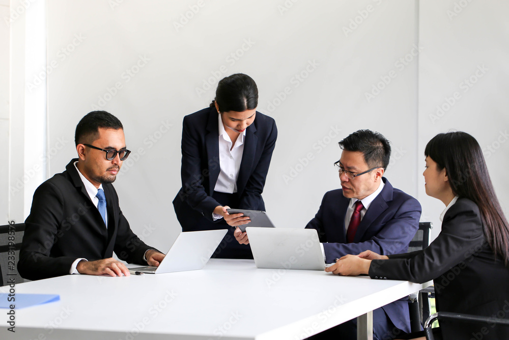 Business People Meeting Communication Discussion Working Office ,Meeting Corporate Success Brainstorming Teamwork Concept.