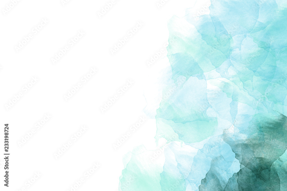 Abstract watercolor light blue and green background Stock Illustration
