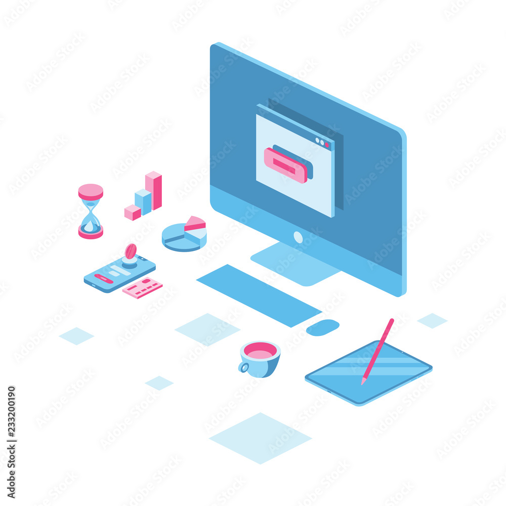 Workplace isometric 3d icon