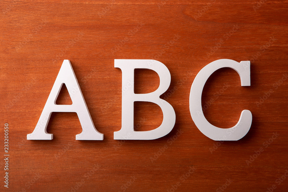 ABC on wooden board ABC on wooden board