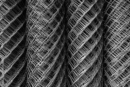 high angle view roll of metal net for background