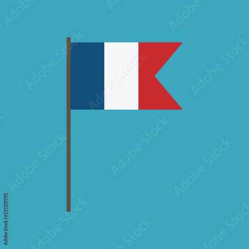 France flag icon in flat design