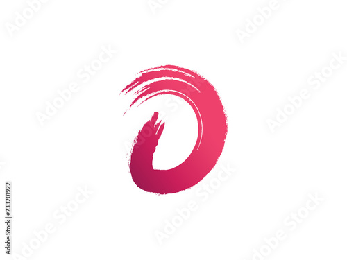 Paint trail letter D vector logo design