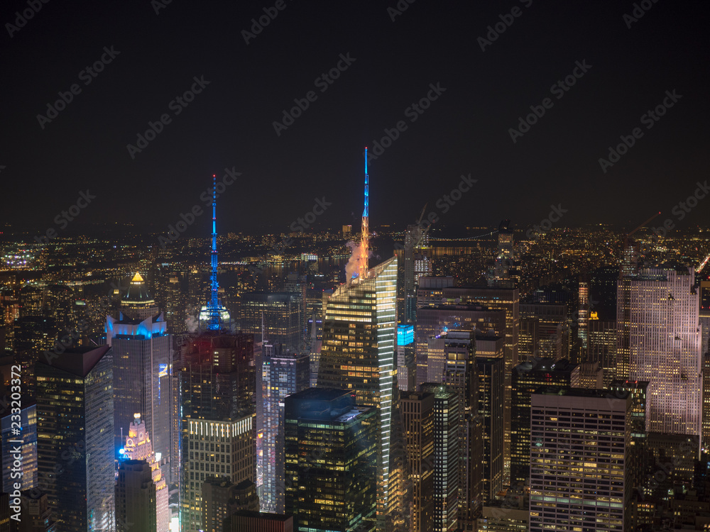 Landscape at New York City Manhattan Night 夜のニューヨーク マンハッタン