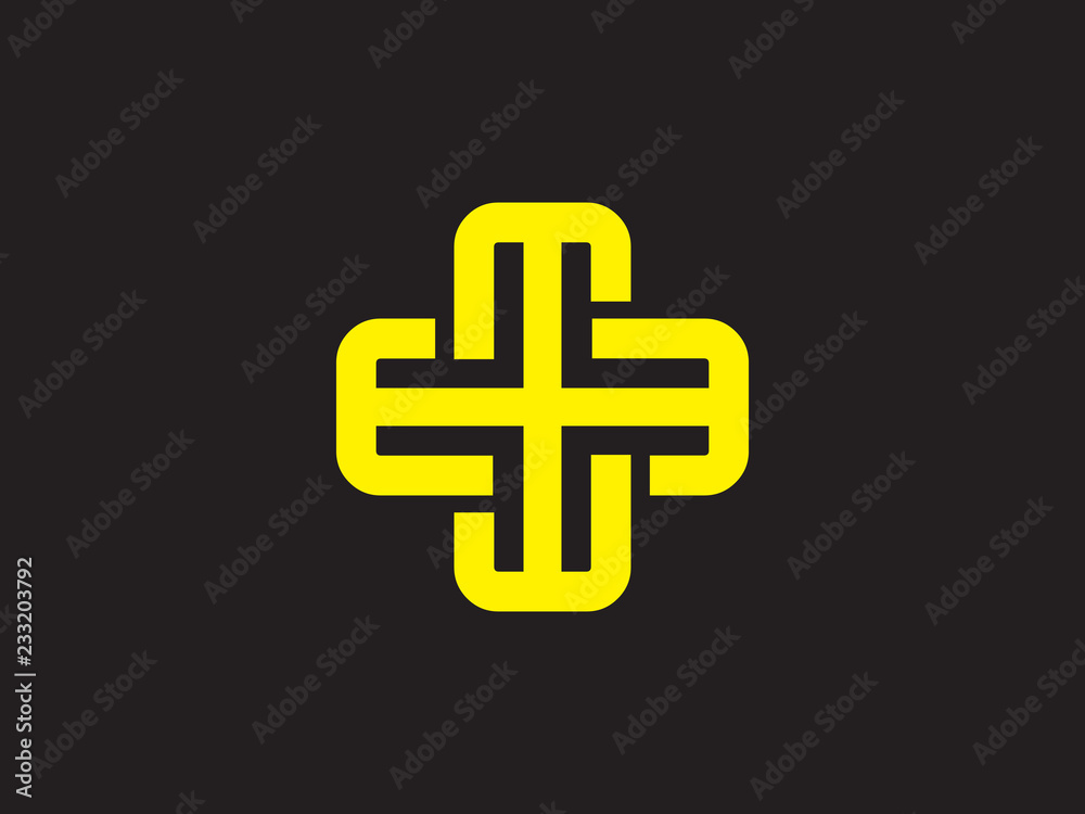 Plus form letter E logo design Stock Vector | Adobe Stock