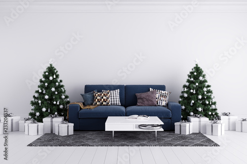 Fototapeta Naklejka Na Ścianę i Meble -  Christmas Winter Decoration Interior Background