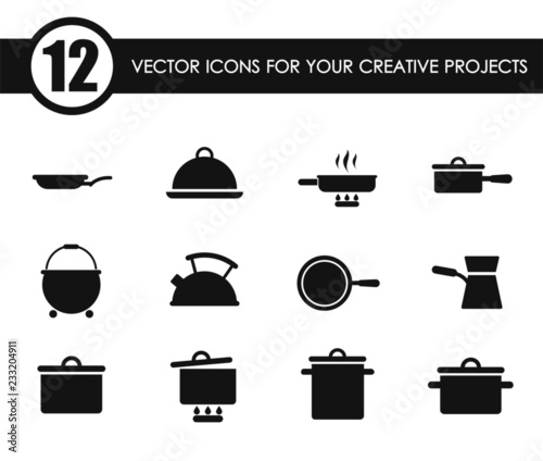 dishes vector icons for your creative ideas