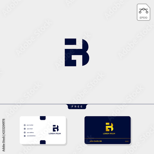 premium Initial B, BB, 13, 3, or EB outline creative logo template and business card design template include. vector illustration and logo inspiration photo