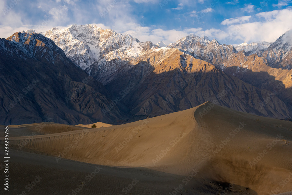 Fototapeta premium Sand desert at skardu. Northern Area Pakistan