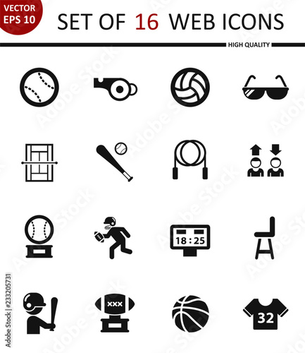 Sport. Set of 16 high quality web icons
