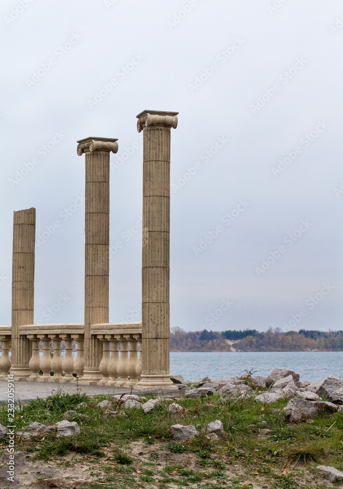 antique columns by the sea