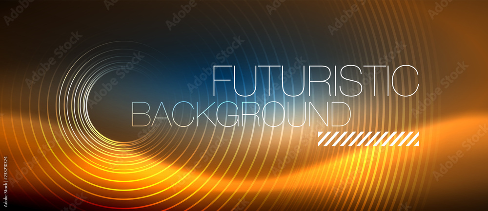 Neon glowing circles background