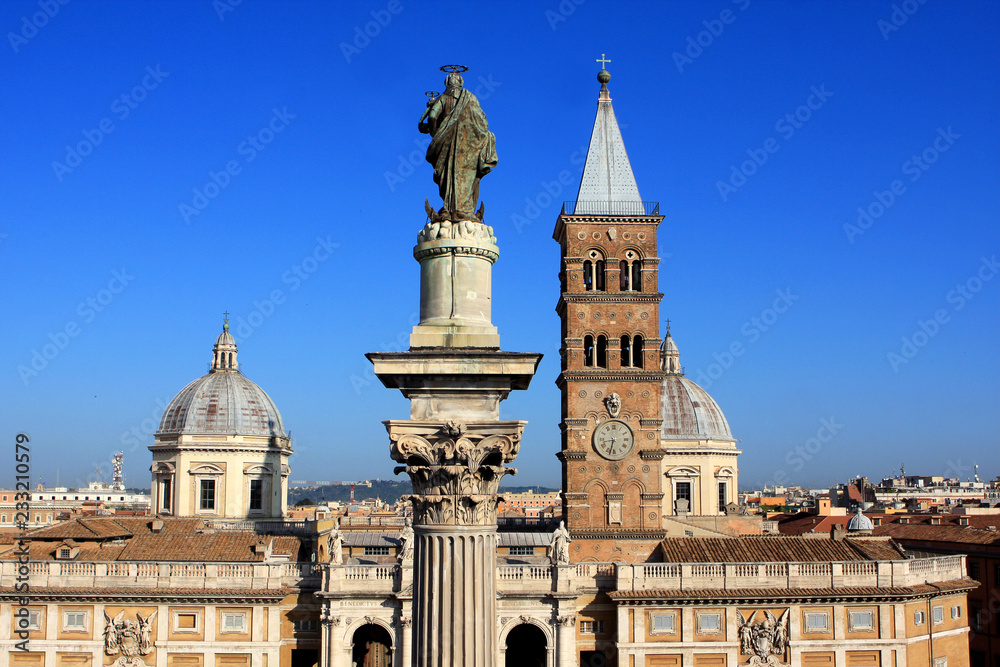 Fototapeta premium The Basilica di Santa Maria Maggiore, is a Papal major basilica and the largest Catholic Marian church in Rome, Italy