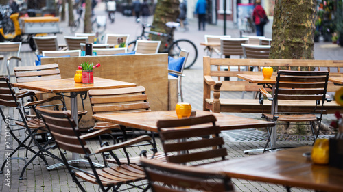 cafe on the street of the European city