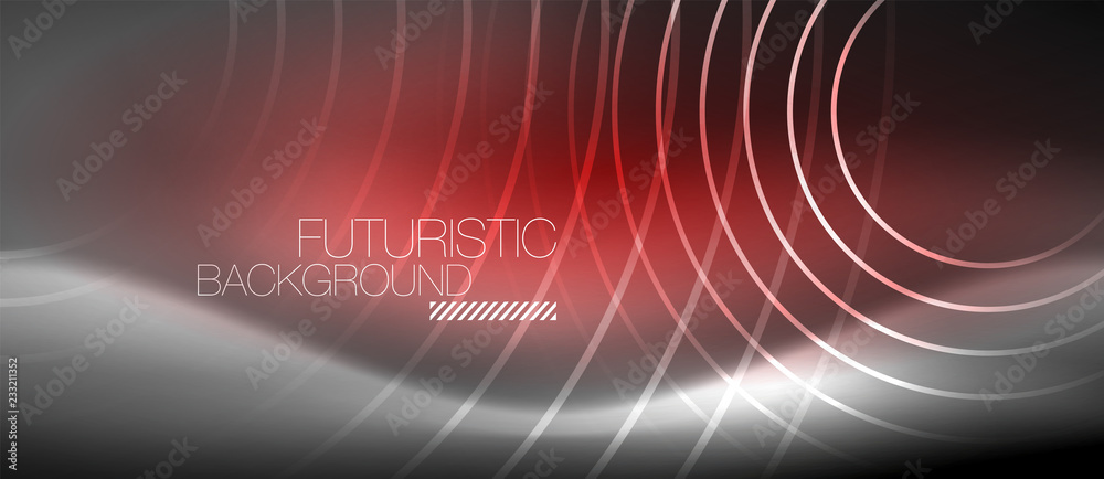 Neon circles abstract background, shiny lines Neon circles abstract background, shiny lines