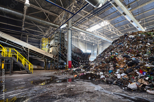 Fotografie Solving problem of environmental pollution with waste as garbage processing plan