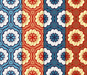 Fotobehang Marokkaanse tegels patronen Naadloze textuur met bloemenornamenten  © Bonya Sharp Claw