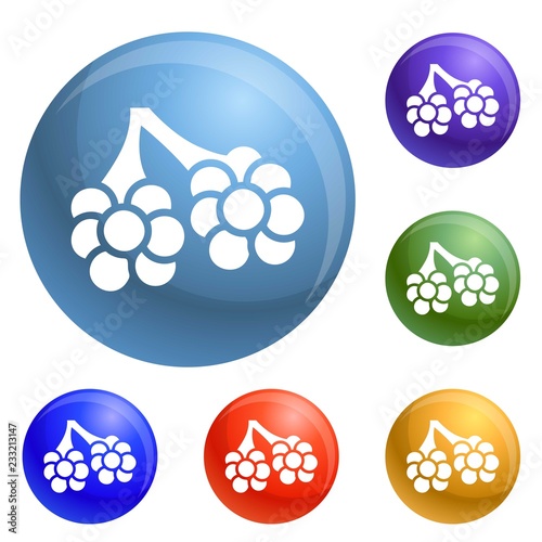 Virus alveoli icons set vector 6 color isolated on white background