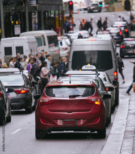 Traffic jam cars on street in the city © disq