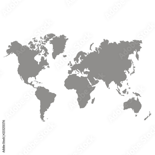 Set of monochrome icons with world continents for your design