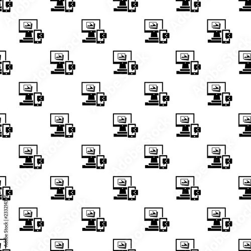 Digital computer device pattern seamless vector repeat for any web design