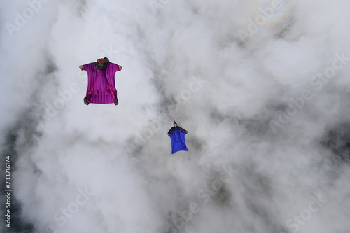 Wingsuit skydiving over Norway