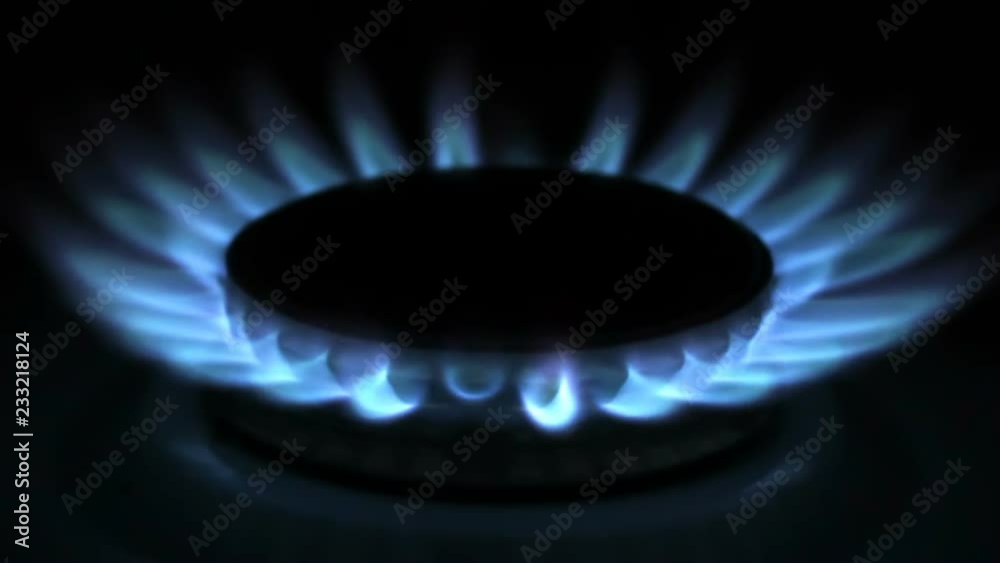 Gas stove in the dark