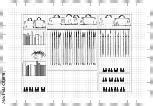 closet organizer design Architect Blueprint 