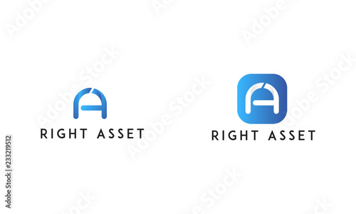 RA letters monogram logo icon