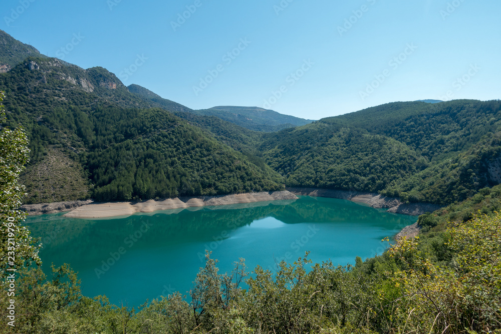 Baserca reservoir in the Pyrenees in Summer