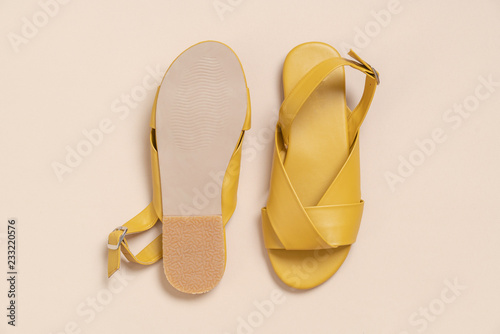 female and woman leather sandals