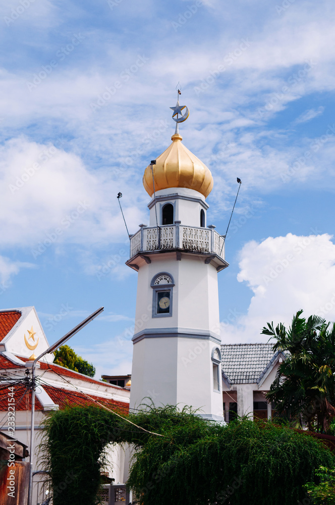 Masjid Asasul Islam with blue sky. Songkhla - Thailand
