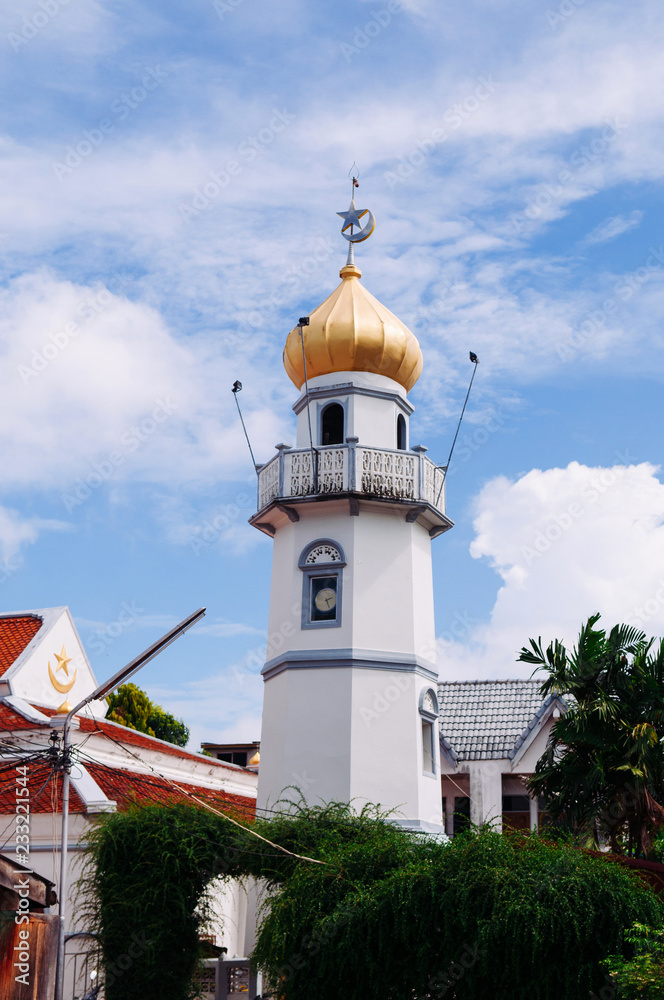 Masjid Asasul Islam with blue sky. Songkhla - Thailand Masjid Asasul Islam with blue sky. Songkhla - Thailand
