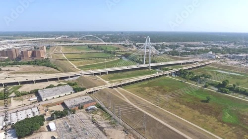 Aerial view of the Margaret McDermott Bridge and Margaret Hunt Hill Bridge 1.mov photo