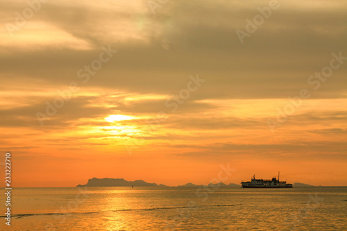 sunset on the sea © Theerasak