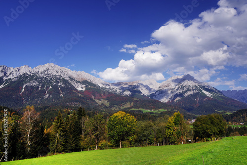 View of Wilder Kaiser Mountains, Tyrol, Austria