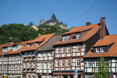 Schloss Wernigerode mit Fachwerkhäuser