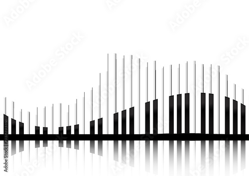 Fototapete Vector : Piano keyboard equlizer concept on white background