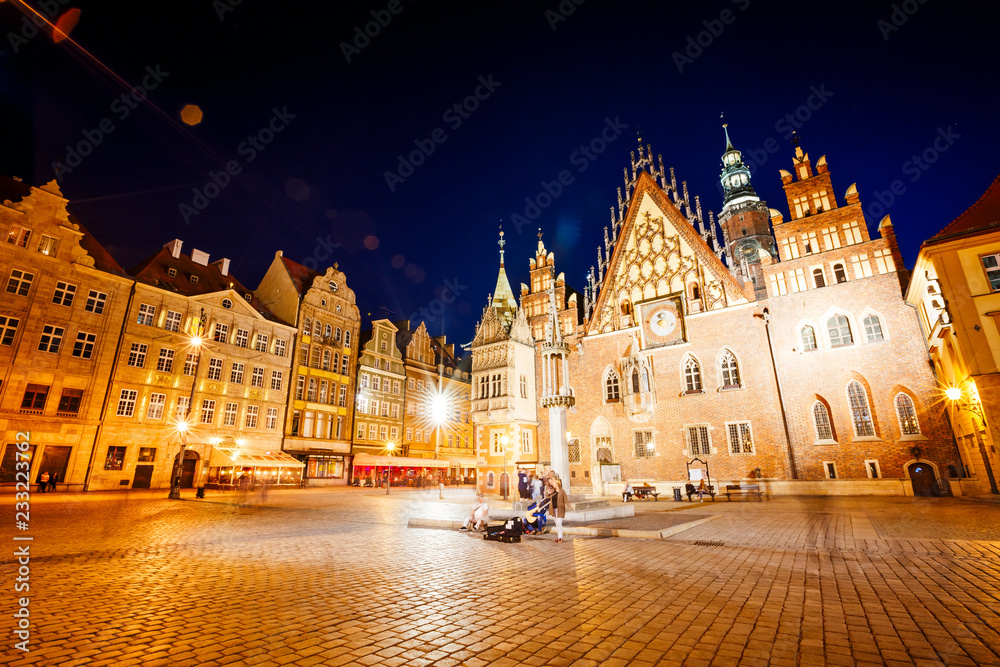 Location place Wroclaw Market Square, Poland.