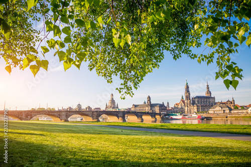 The embankment of ancient Dresden city on the Elbe river. © Leonid Tit