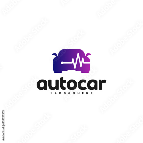 Car pulse logo template. Car Repair Logo Design Template. Auto car logo repair