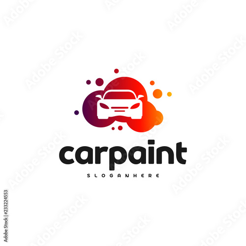 Car Paint Logo Template Design Vector. Car wash logo template