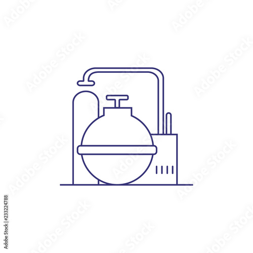 Oil factory equipment line icon. Laboratory, boilers, plant. Factory concept. Vector illustration can be used for topics like petrochemical industry, energy, oil and gas industry