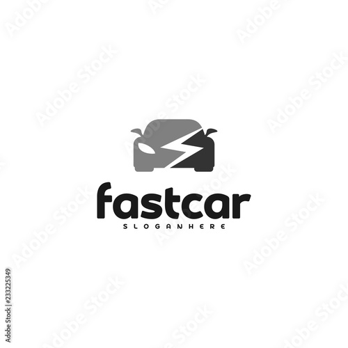 Fast Car Automotive Logo Design Template. Electric car logo vector