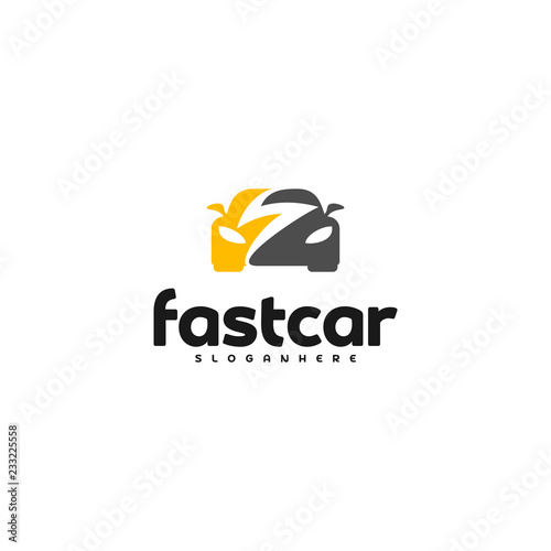Fast Car Automotive Logo Design Template. Electric car logo vector