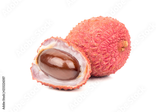 Lychee fruit with half